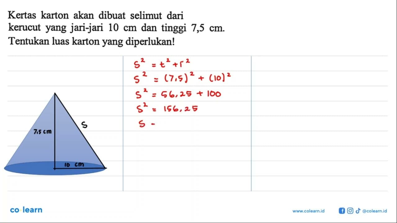 Kertas karton akan dibuat selimut dari kerucut yang