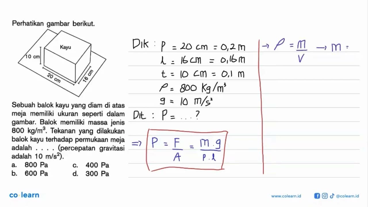 Perhatikan gambar berikut. panjang: 90 cm; lebar: 16 cm;