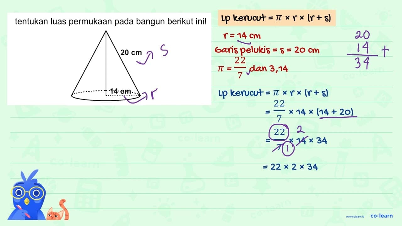 tentukan luas permukaan pada bangun berikut ini!