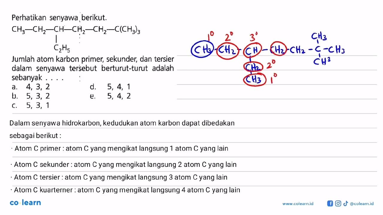 Perhatikan senyawa berikut. CH3 - CH2 - CH - CH2 - CH2 -