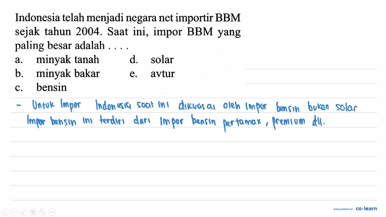 Indonesia telah menjadi negara net importir BBM sejak tahun