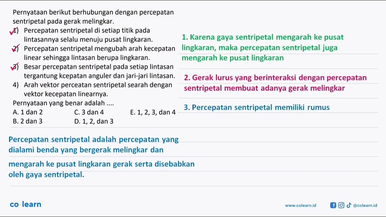 Pernyataan berikut berhubungan dengan percepatan