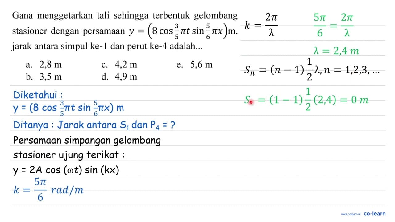 Gana menggetarkan tali sehingga terbentuk gelombang