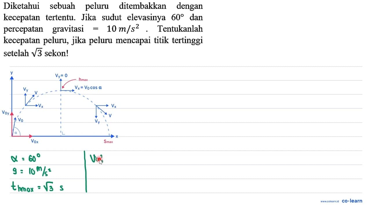 Diketahui sebuah peluru ditembakkan dengan kecepatan