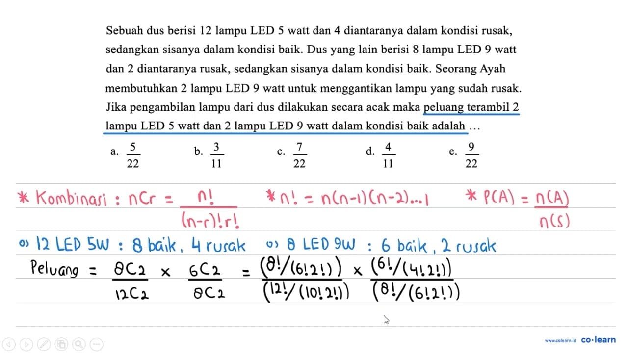 Sebuah dus berisi 12 lampu LED 5 watt dan 4 diantaranya