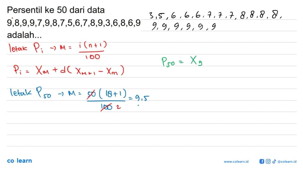 Persentil ke 50 dari data