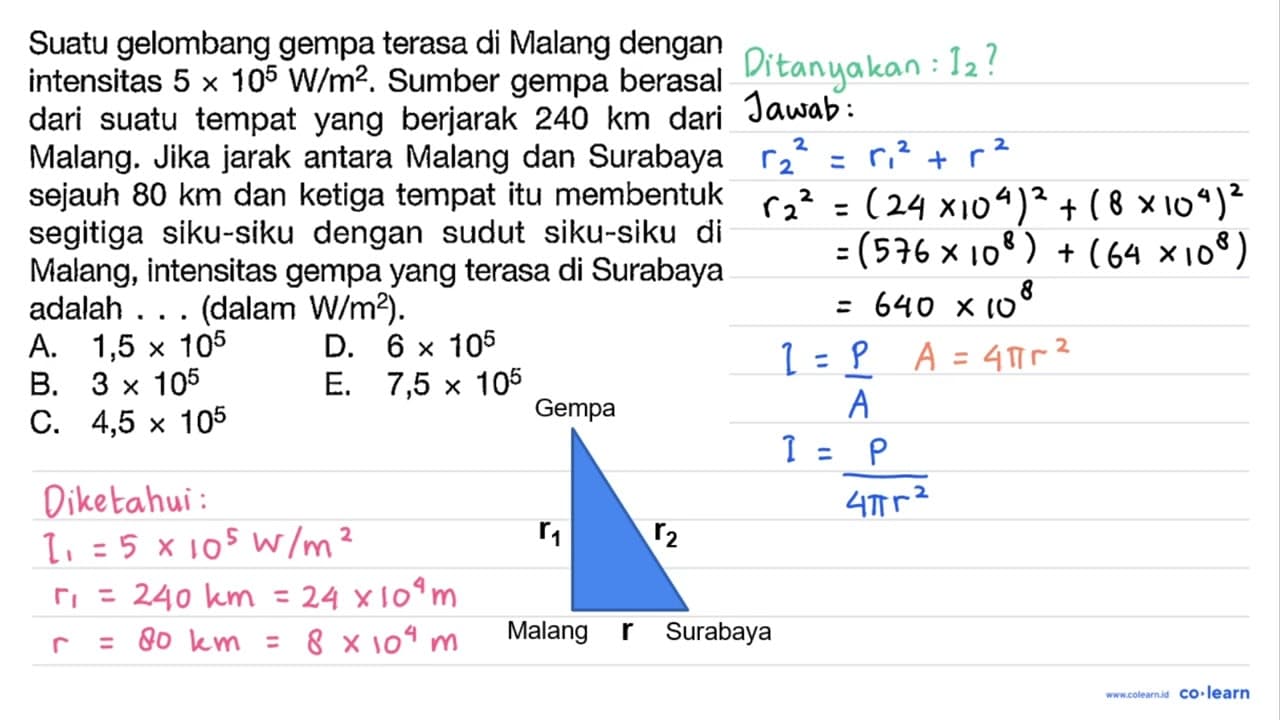 Suatu gelombang gempa terasa di Malang dengan intensitas 5