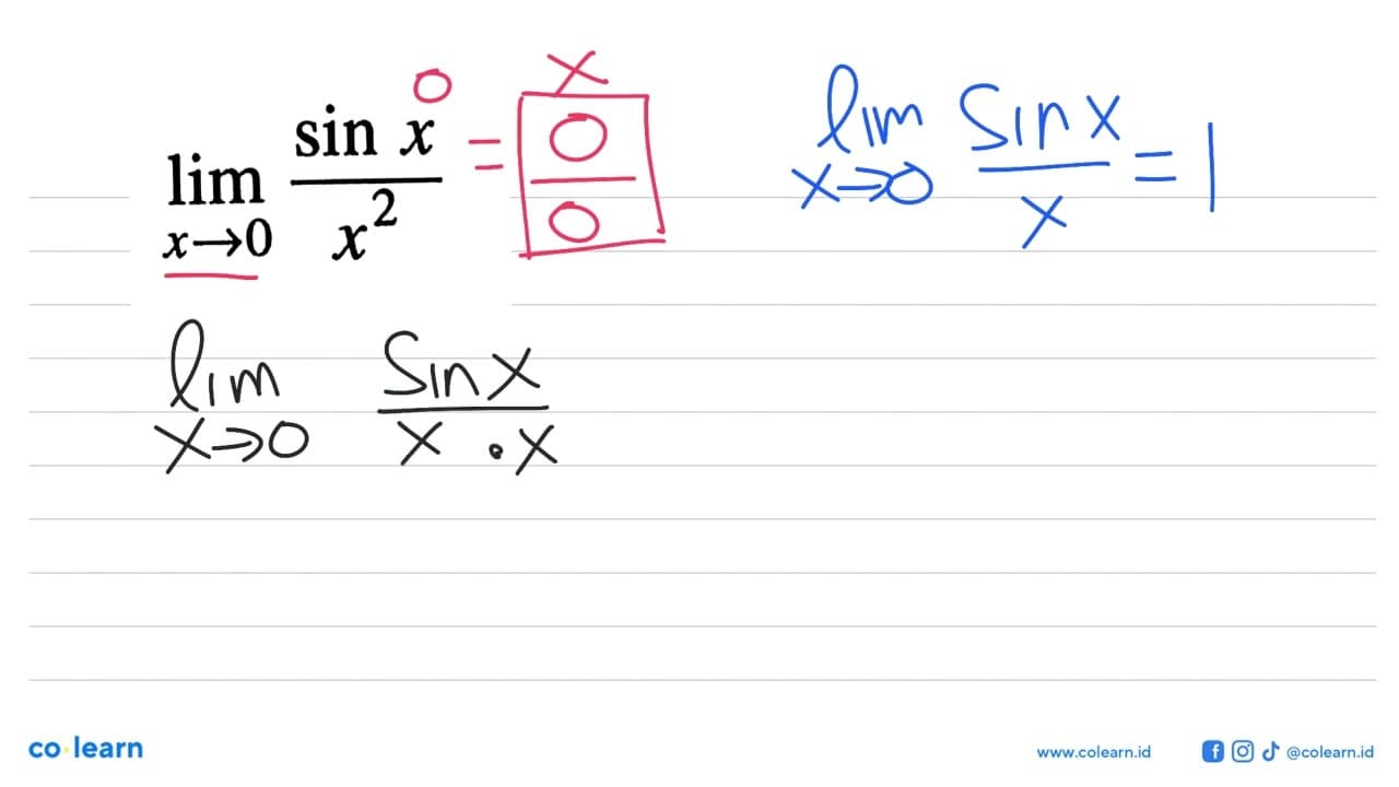 lim x->0 sin x/x^2