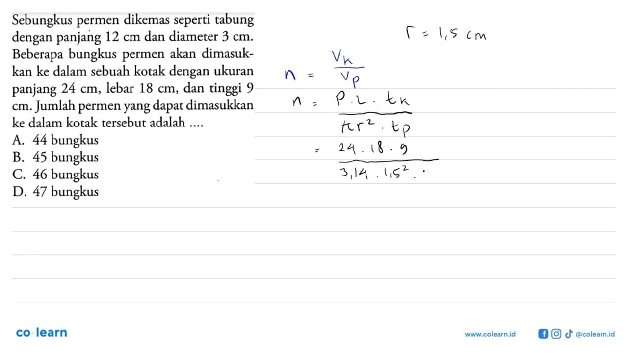 Sebungkus permen dikemas seperti tabung dengan panjang 12