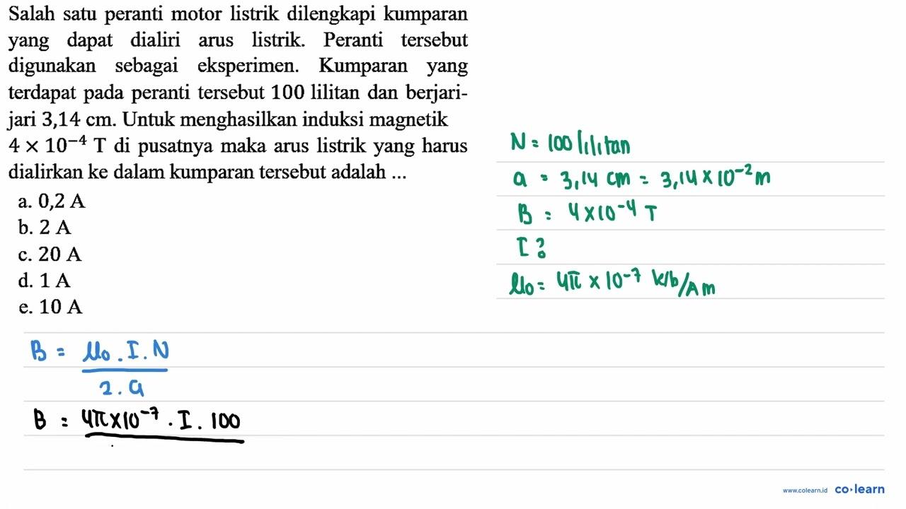 Salah satu peranti motor listrik dilengkapi kumparan yang