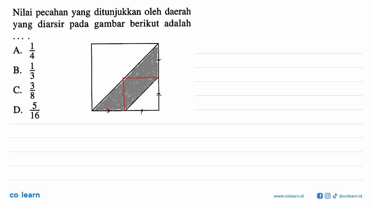 Nilai pecahan yang ditunjukkan oleh daerah yang diarsir