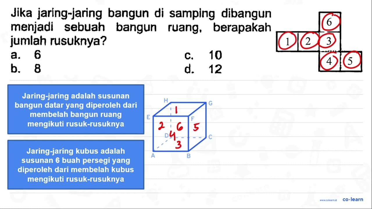 Jika jaring-jaring bangun di samping dibangun menjadi