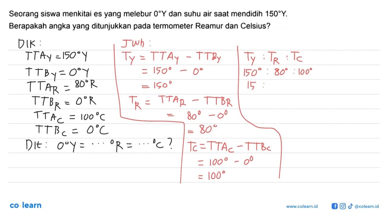 Seorang siswa menkitai es yang melebur 0 Y dan suhu air