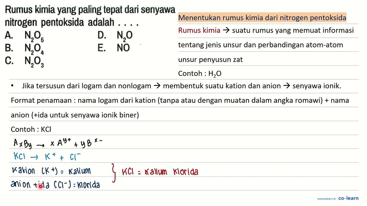 Rumus kimia yang paling tepat dari senyawa nitrogen