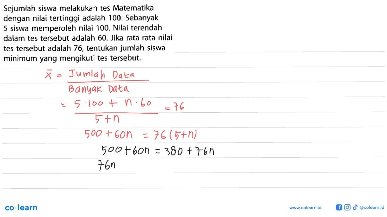 Sejumlah siswa melakukan tes Matematika dengan nilai