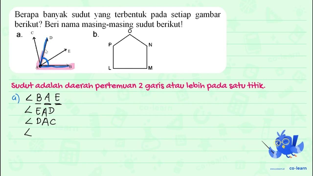 Berapa banyak sudut yang terbentuk pada setiap gambar