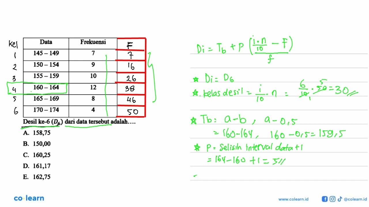 Data Frekuensi 145-149 7 15-154 9 155-159 10 16-164 12