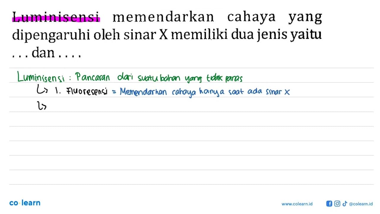 Luminisensi memendarkan cahaya yang dipengaruhi oleh sinar
