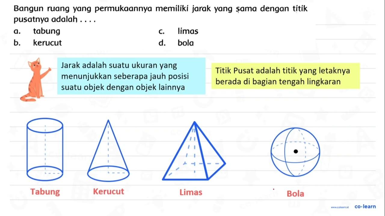 Bangun ruang yang permukaannya memiliki jarak yang sama