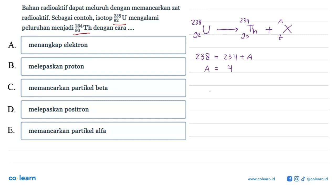 Bahan radioaktif dapat meluruh dengan memancarkan zat