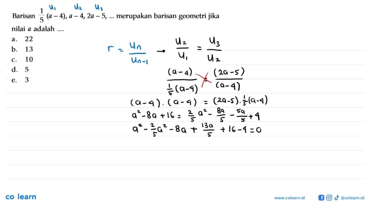 Barisan 1/5 (a-4), a-4,2 a-5, ... merupakan barisan