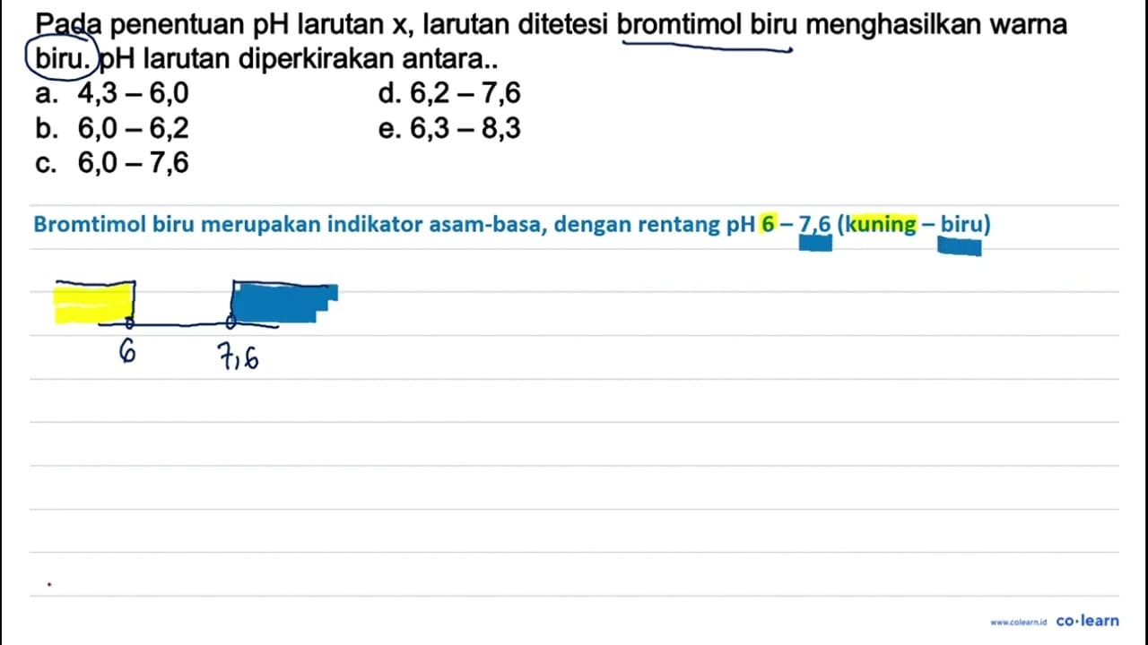 Percobaan penentuan p H larutan x , larutan ditetesi