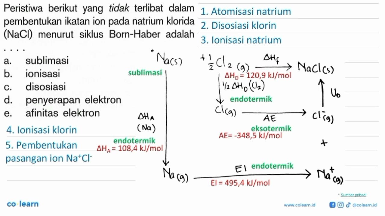 Peristiwa berikut yang tidak terlibat dalam pembentukan