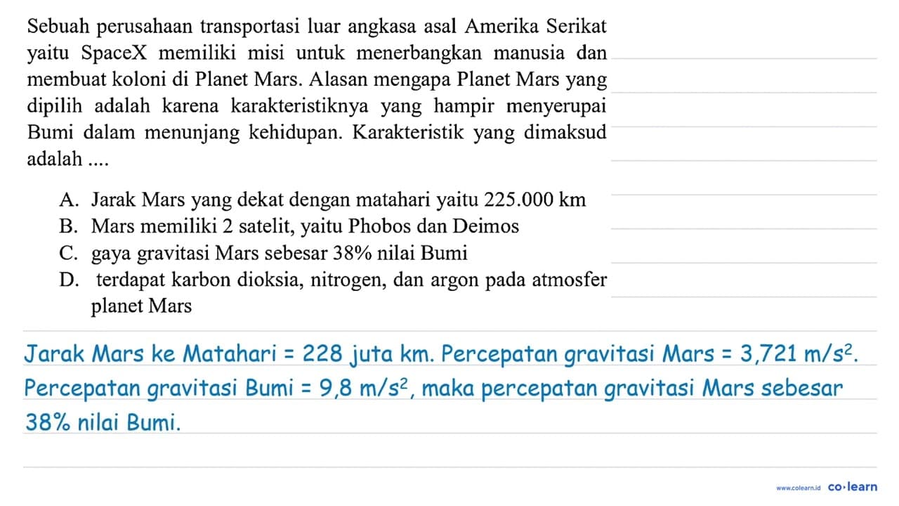 Sebuah perusahaan transportasi luar angkasa asal Amerika