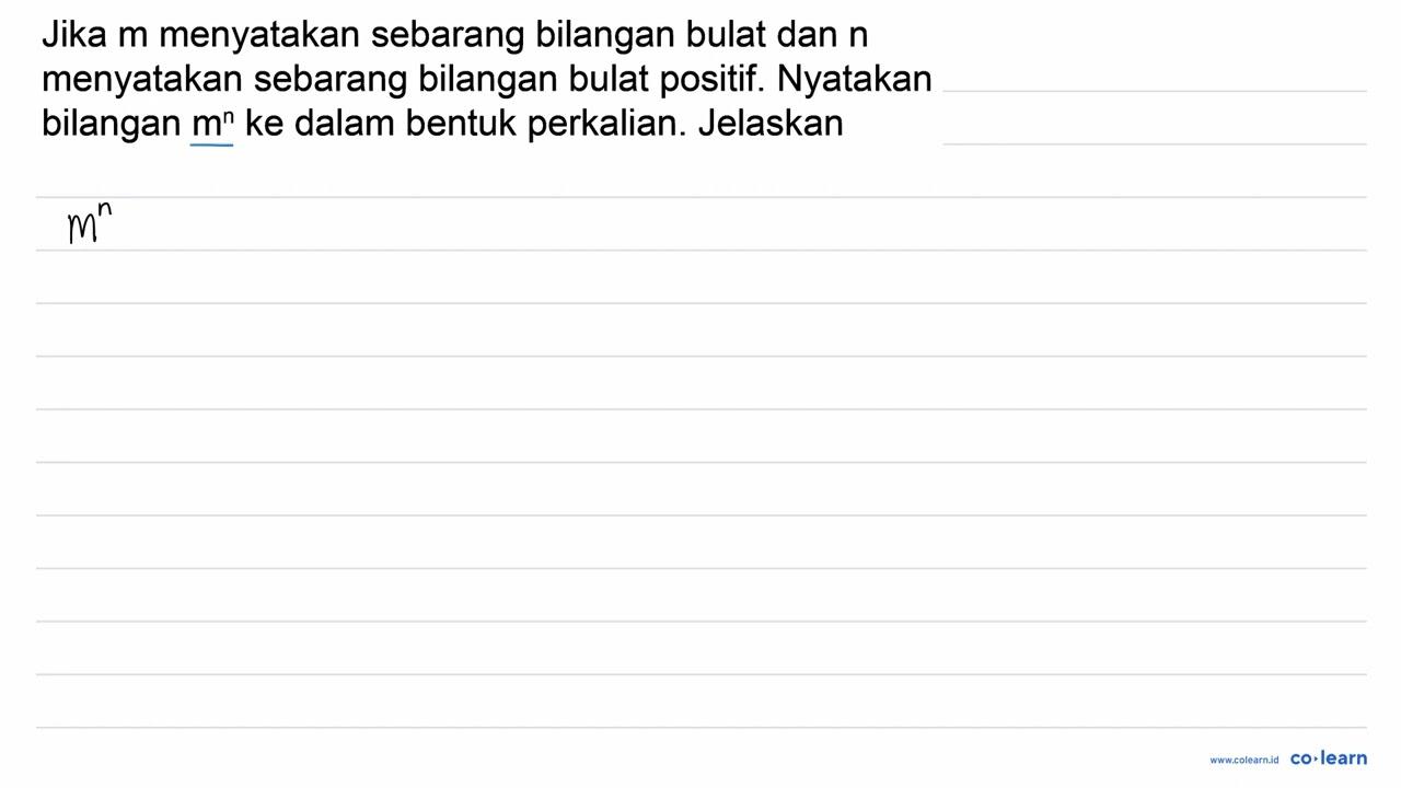 Jika m menyatakan sebarang bilangan bulat dan n menyatakan