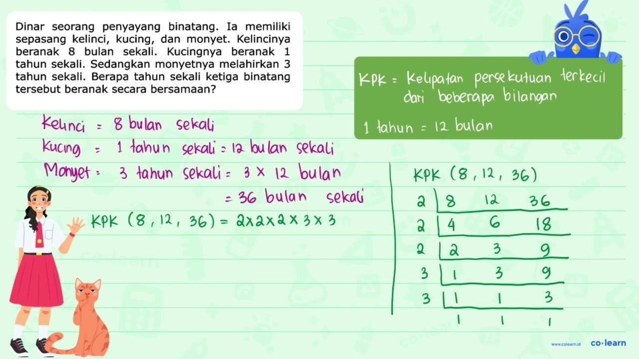 Dinar seorang penyayang binatang. Ia memiliki sepasang