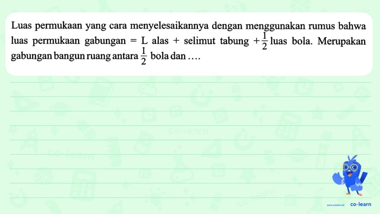 Luas permukaan yang cara menyelesaikannya dengan