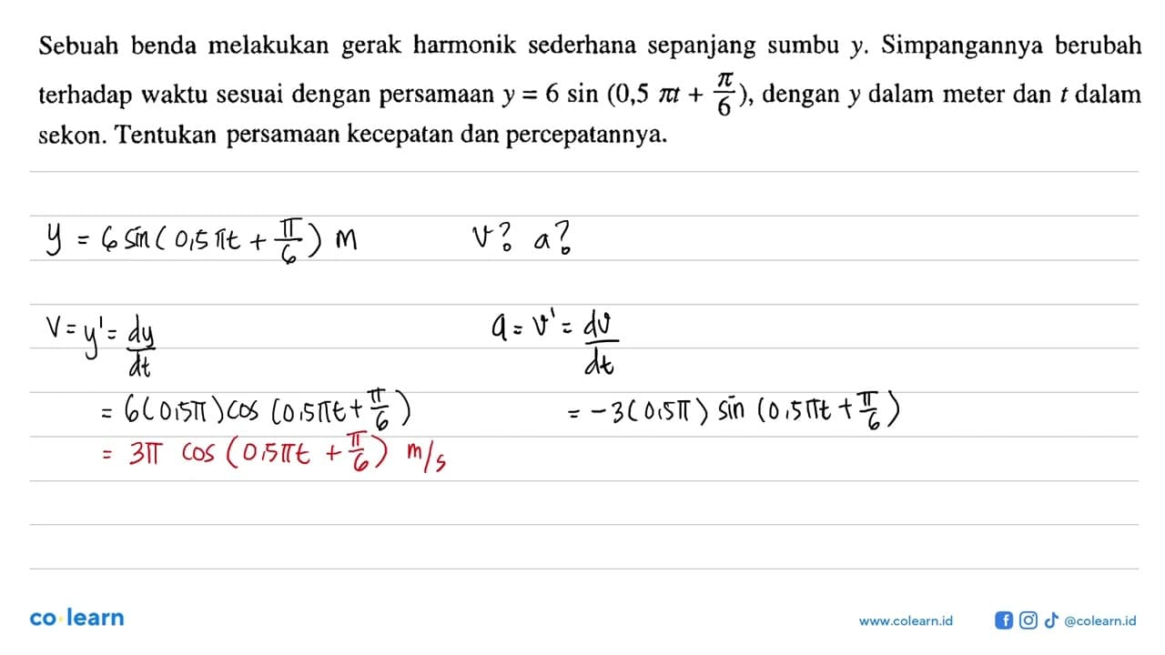 Sebuah benda melakukan gerak harmonik sederhana sepanjang