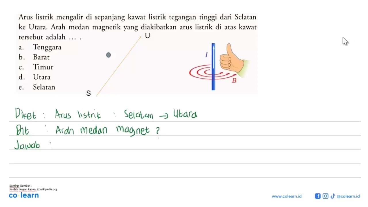 Arus listrik mengalir di sepanjang kawat listrik tegangan