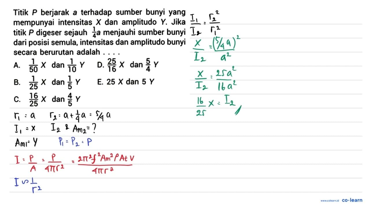 Titik P berjarak a terhadap sumber bunyi yang mempunyai