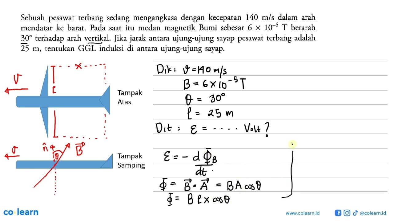 Sebuah pesawat terbang sedang mengangkasa dengan kecepatan