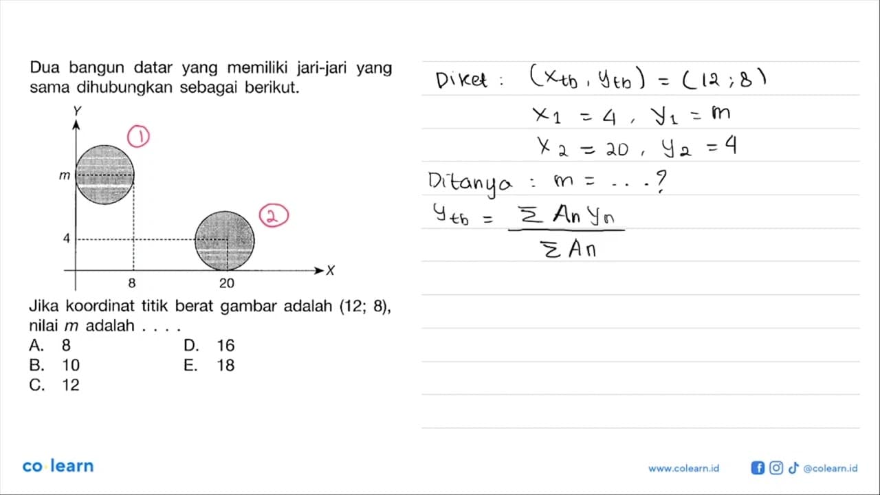 Dua bangun datar yang memiliki jari-jari yang sama