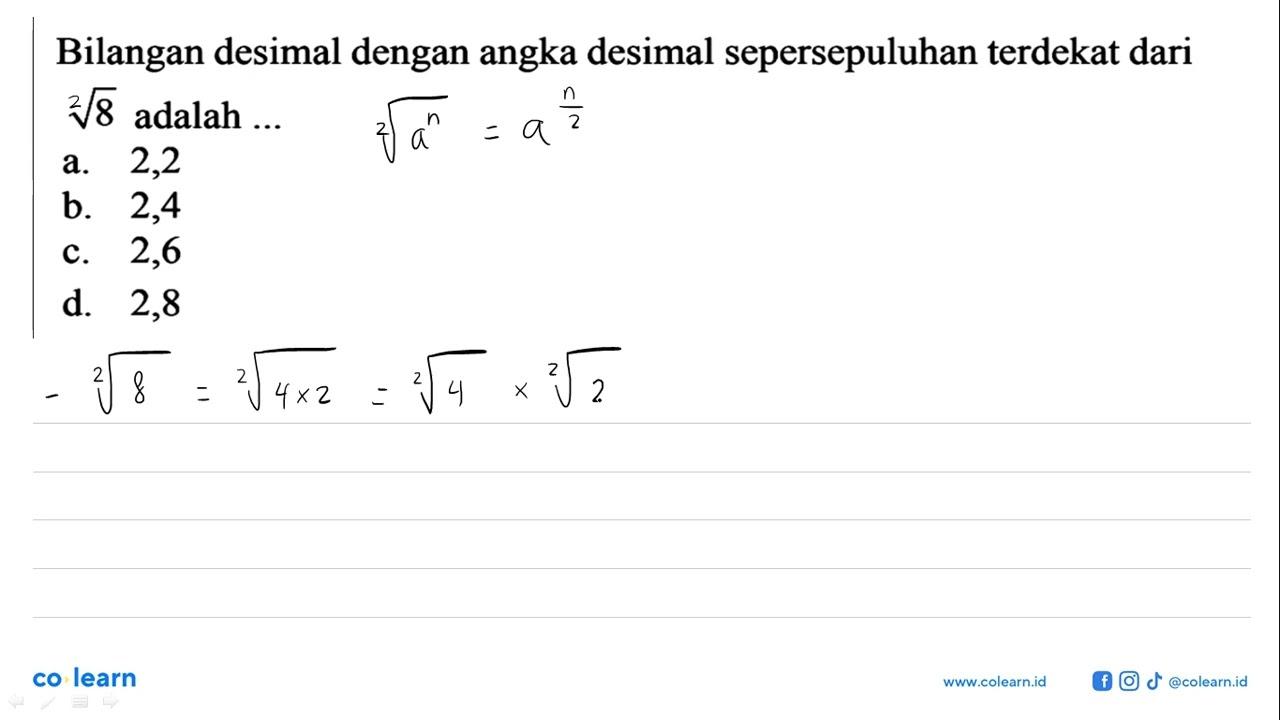 Bilangan desimal dengan angka desimal sepersepuluhan