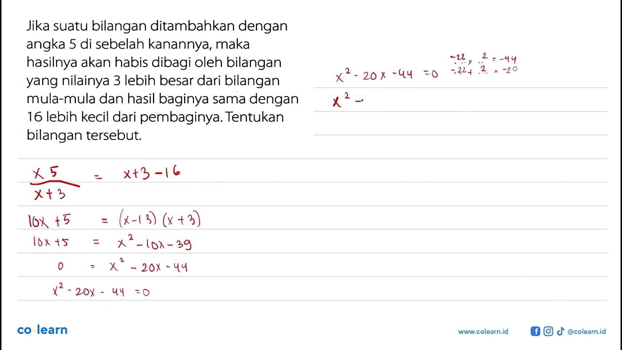 Jika suatu bilangan ditambahkan dengan angka 5 di sebelah