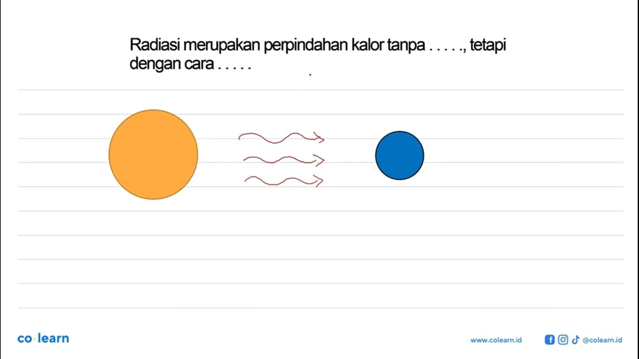 Radiasi merupakan perpindahan kalor tanpa ..., tetapi