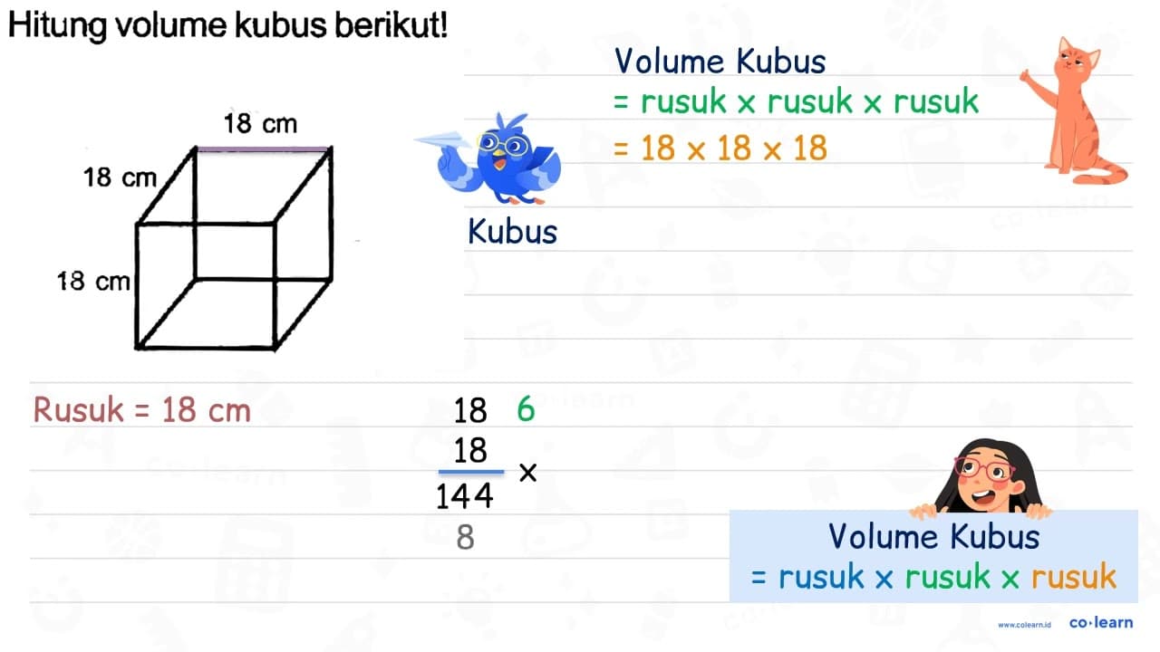 Hitung volume kubus berikut!