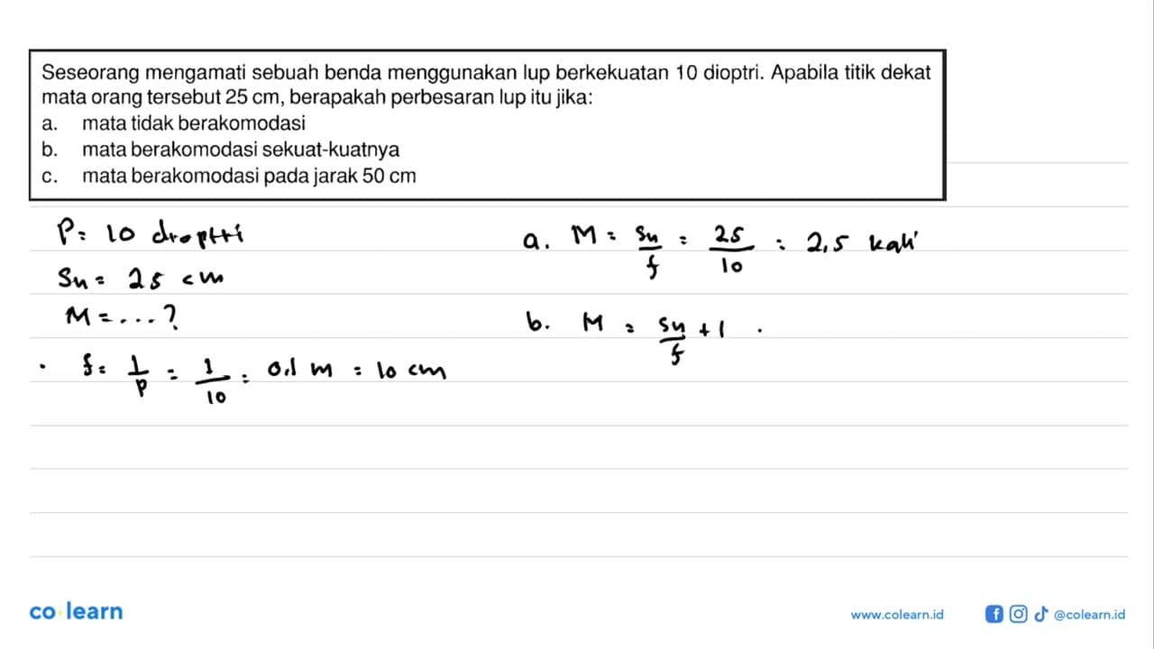 Seseorang mengamati sebuah benda menggunakan lup