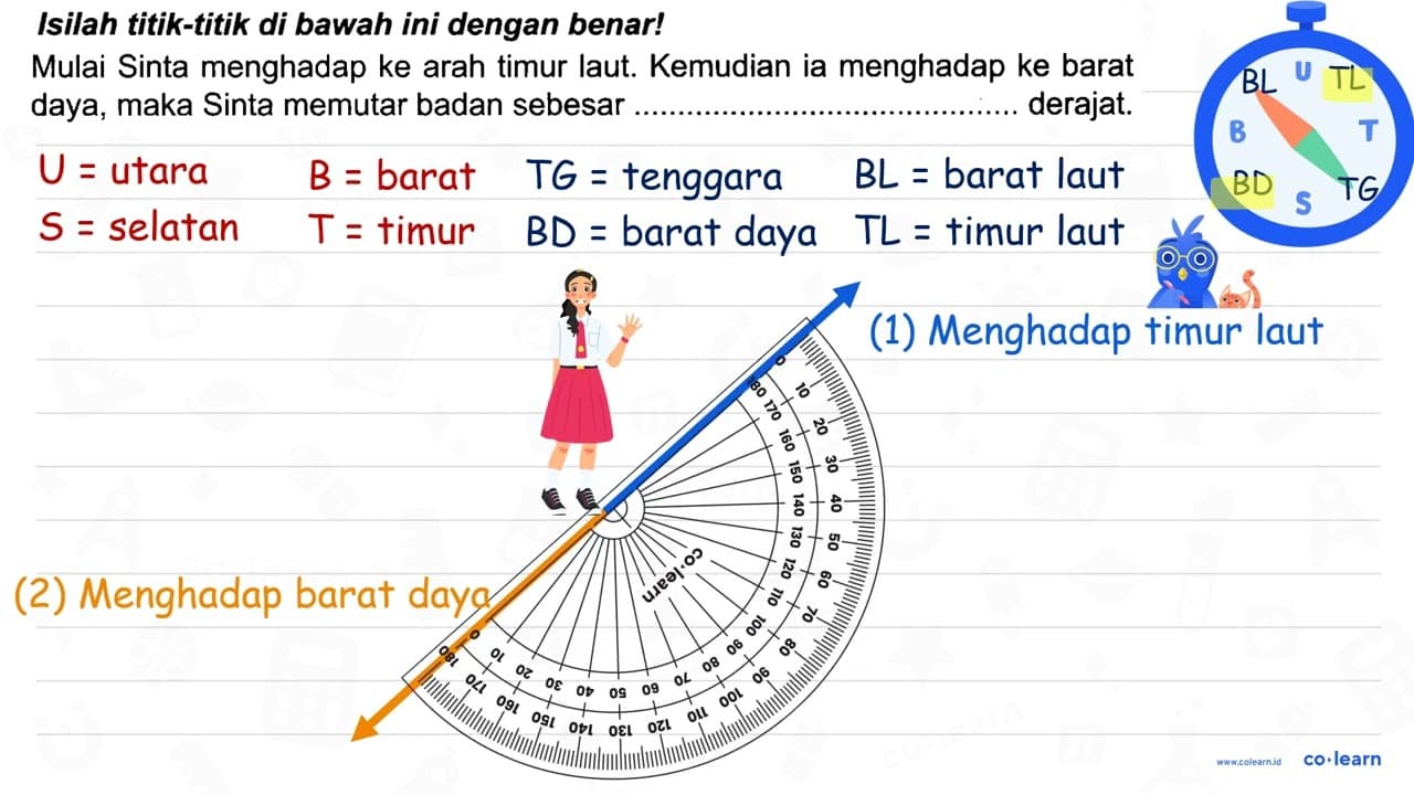 Isilah titik-titik di bawah ini dengan benar! Mulai Sinta