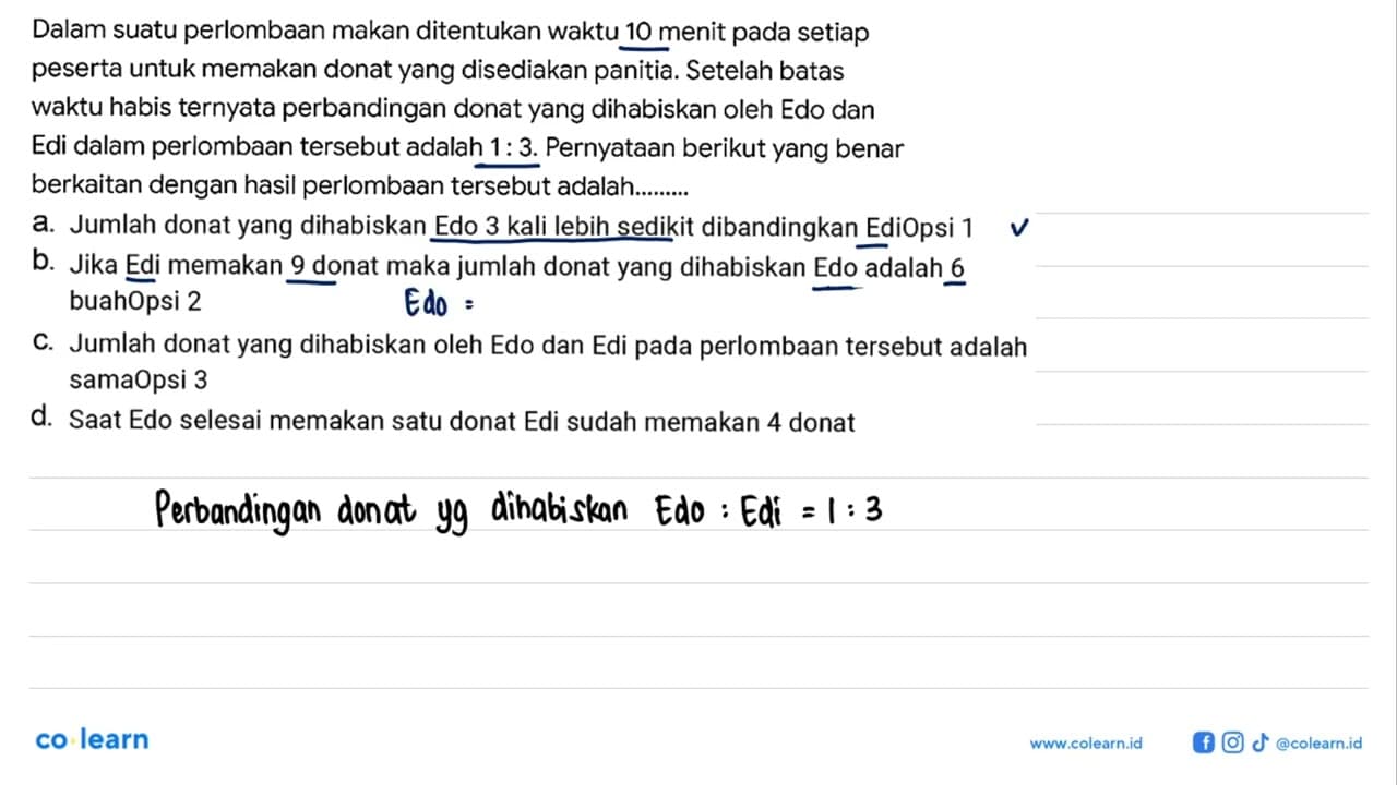 Dalam suatu perlombaan makan ditentukan waktu 10 menit pada