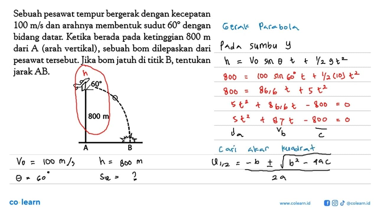 Sebuah pesawat tempur bergerak dengan kecepatan 100 m/s dan