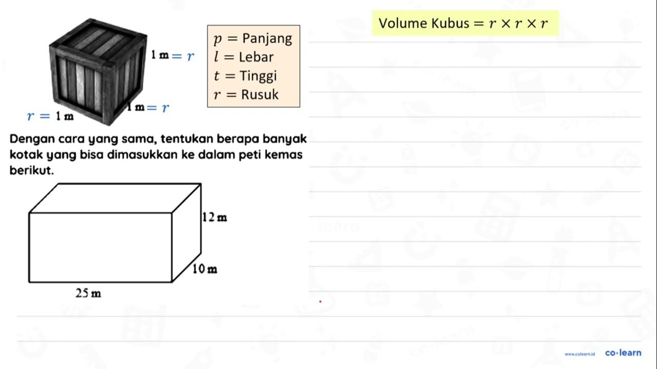 1 m Dengan cara yang sama, tentukan berapa banyak kotak