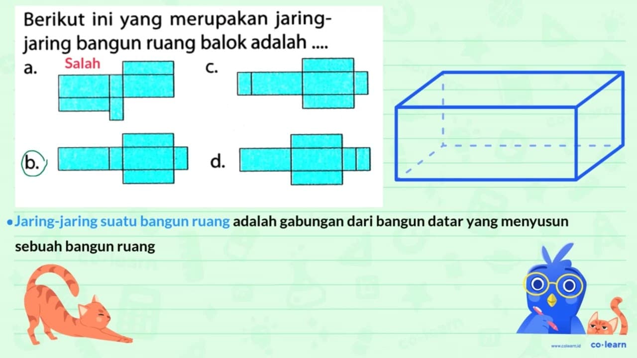 Berikut ini yang merupakan jaringjaring bangun ruang balok