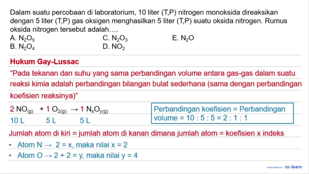 Dalam suatu percobaan di laboratorium, 10 liter (T, P)