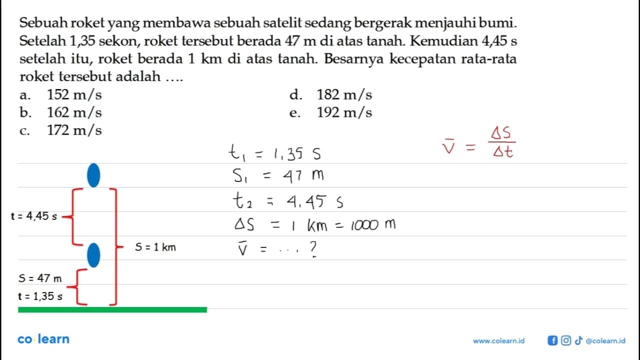 Sebuah roket yang membawa sebuah satelit sedang bergerak