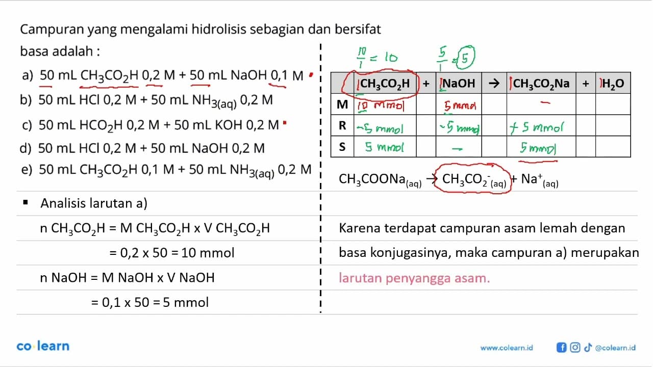 Campuran yang mengalami hidrolisis sebagian dan bersifat