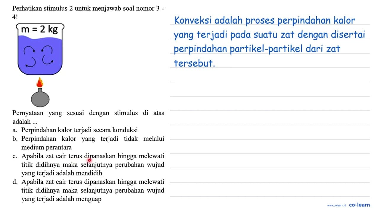 Perhatikan stimulus 2 untuk menjawab soal nomor 3 - 4! m=2